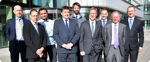 Image (l-r): Alan Lonie – Programme Manager Insignia, Ian Wilson – PACS Manager UHB, Pankaj Das – Project Manager UHB, Richard Dormer – Managing Director Insignia, Barnaby Waters – Imaging Technical Lead UHB, Paul Brettle – Deputy Director of Operations Division A UHB, Erik Dege – Operations Manager Insignia, Richard Tyler – Project Manager Insignia, Jon Hall – Chief Technical Officer Insignia