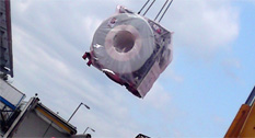 Photos of the new MRI scanner being delivered to Queen Elizabeth Hospital Birmingham
