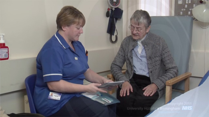 Still from the stoma care video