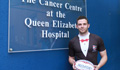 Alex Kirke outside the Queen Elizabeth Hospital's Cancer Centre