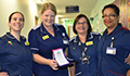 Image: nurses Elena Tejero, Emma Steele, award winner Andrea Fernyhough and Malony Louw
