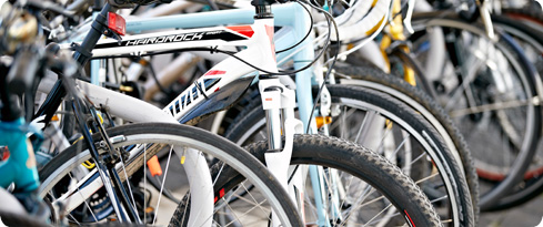 Image of bikes parked outside QEHB