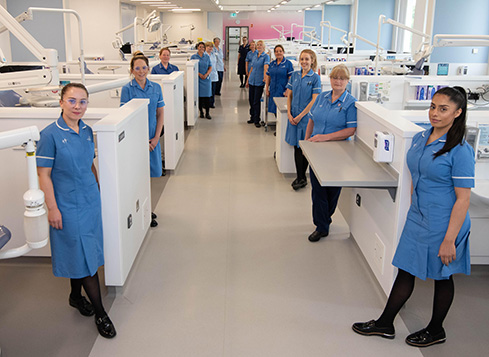 Image: the team at the phlebotomy clinic at Birmingham Dental Hospital