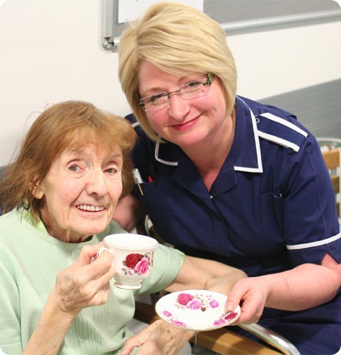 Photo: patient Hazel Clements with Louise McRobie, Senior Sister