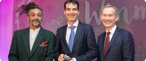 Image: Professor Alastair Denniston receives the Emerging Leader Award