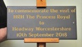 Image: Headway plaque from Princess Anne visit