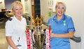 From L-R: QEHB staff Colette Green and Sian Richards
