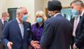 Their Royal Highnesses The Prince of Wales and The Duchess of Cornwall speaking to members of staff at University Hospitals Birmingham NHS Foundation Trust