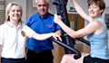 Neil Kelford, Emma Batchelor and Anne Vickerstaff with the Versaclimber