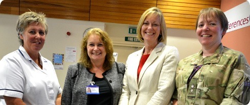 Image (from left to right): Catherine Elliott, Yvonne Pettigrew, Prof Karen Middleton and Lt Col Sandra Williams